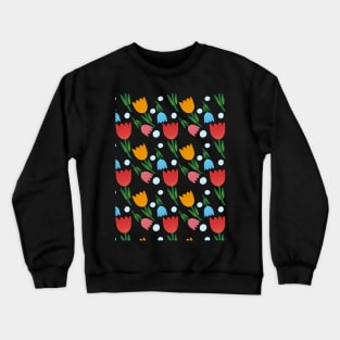 Flower Repeated Pattern Crewneck Sweatshirt